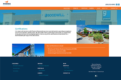 Phoenix Masonry website